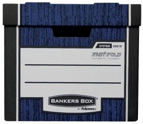 Container de dosar Fellowes Bankers Box Woodgrain 2 buc/pachet, albastru