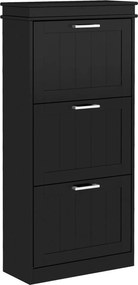 HOMCOM Dulap pentru Depozitarea Pantofilor cu 3 Sertare Rabatabile pentru 15 Perechi de Pantofi, 54x24x117,5 cm, Negru | Aosom Romania