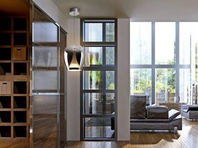 Lustra/Pendul LED modern design decorativ Suspiro D-25cm crom/fumuriu