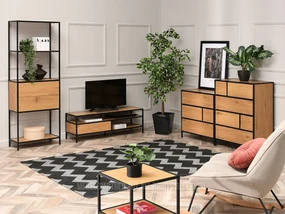 Comodă Soren Kom (stejar + negru). Promo -17%. 1110766