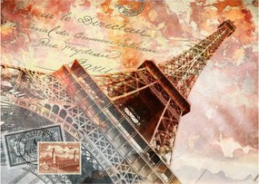 Tablou pe sticlă - Turnul Eiffel în stil vintage (70x50 cm)