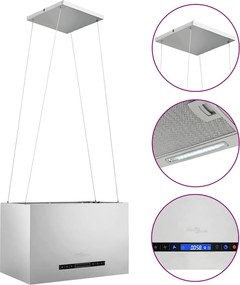 vidaXL Hotă suspendată insulă LCD senzor tactil 55 cm oțel inoxidabil