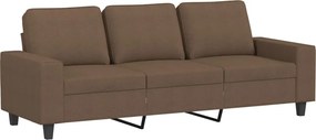 vidaXL Canapea cu 3 locuri, maro, 180 cm, material textil