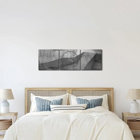 Tablou - 3D zid (cu ceas) (90x30 cm)
