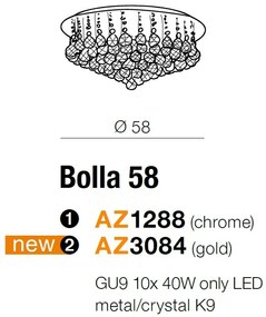 Lustra design elegant BOLLA 58 auriu ZZ AZ3084