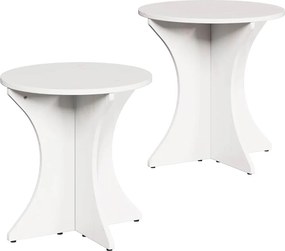 vidaXL Masă de cafea 2 pcs Alb Lemn masiv de pin