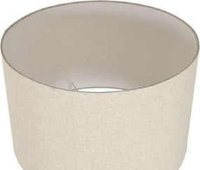 Lampadar din lemn de mango și in, natur, cu picior strunjit și abajur cilindric, finisaj natural, 171 x 52 cm, „Talloires”