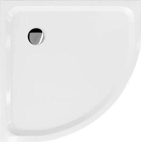 Mexen Flat brodzik semicircular slim 80 x 80 cm, alb, sifon crom - 41108080