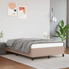 379527 vidaXL Cadru de pat, cappuccino, 120x190 cm, piele ecologică