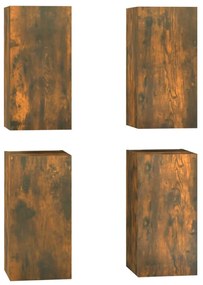 3120326 vidaXL Comode TV, 4 buc., stejar fumuriu, 30,5x30x60 cm lemn prelucrat