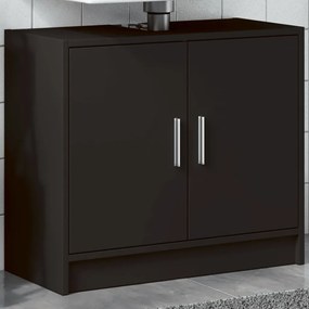 848095 vidaXL Dulap de chiuvetă, negru, 63x29x55 cm, lemn prelucrat