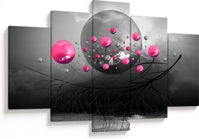 Tabloul cu bile abstracte roz (150x105 cm)