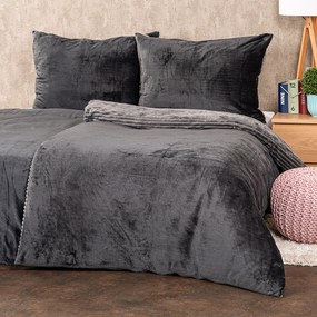 Lenjerie de pat din micro-flanelă 4Home Stripe, gri, 140 x 200 cm, 70 x 90 cm