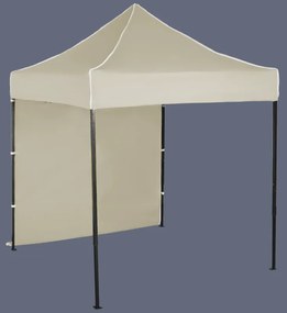 Pavilion de grădină 2x2m – din oțel, 1 perete lateral, Bejă