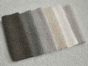 Taburet gri deschis cu tapițerie din țesătură bouclé Leonore – Bobochic Paris