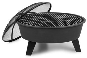 Blumfeldt Nolana, bol de foc 2-în-1, Ø73cm, arzător cu scânteie, Ø64cm, grill, oțel, negru