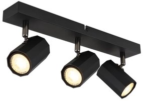 Plafoniera cu 3 Spoturi directionabile metal negru JAMES