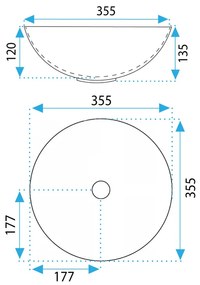 Lavoar pentru blat Rea Stella alb auriu edge