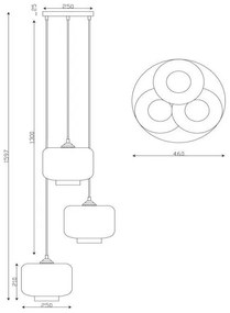 Lustră pe cablu Lucide 46413/13/65 MEDINE 3xE27/40W/230V fumuriu