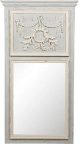 Oglinda de perete, gri, din lemn, aspect vintage, 65x5x120 cm