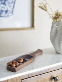 Platou de servire rustic cu 3 compartimente din lemn de mango maro, 40x9x2,5 cm, „Thorun"