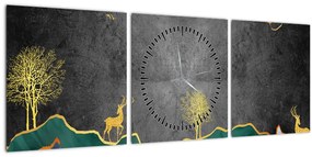 Tablou - Munții (cu ceas) (90x30 cm)