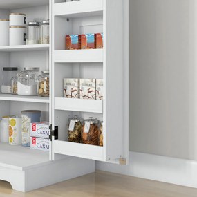 HOMCOM Bufet bucătărie dulap de bucătărie 5 niveluri cu uși și rafturi reglabile 60l x 40P x 120H cm aspect lemn crem | Aosom Romania