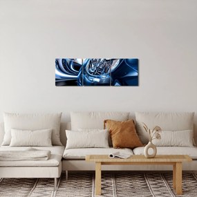Tablou cu abstracție - cercuri (cu ceas) (90x30 cm)