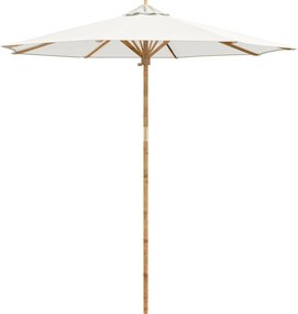 vidaXL Parasol de Grădină Alb crem Ø 270 x 260 cm Bambus