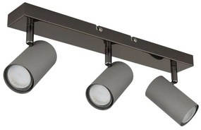 Plafoniera cu 3 spoturi directionabile metal negru gri ROBBY