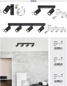 Aplica cu spot directionabil design modern SOLO negru
