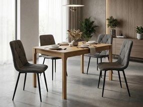 Scaun gri inchis LIBRA STONE GREY cu picioare negre