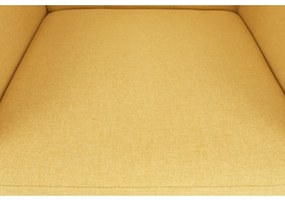 Fotoliu complet tapiţat, material textil muştar, AMEDIA