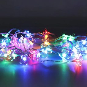 Instalație LED RGB solară 50xLED/0,12W/1,2V 1xAA IP44 600 mAh