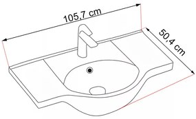 Dulap inferior Bianca Plus 105 cu lavoar, culoare stejar sonoma