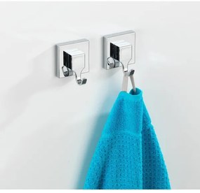 WENKO 22688100 - Cârlig VACUUM-LOC QUADRO ED, 6 x 7 cm, argintiu/crom lucios