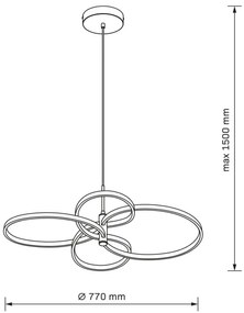 Lustră LED suspendată pe cablu RIBBON LED/37W/230V 4000K neagră