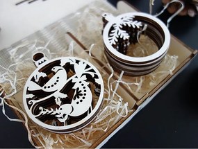 SENTOP | Decoratiuni de Craciun din lemn, 1 set-12 bucati