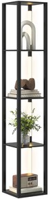 HOMCOM Lampă de Podea cu 4 Rafturi și 3 Luminozități Reglabile 29x29x163cm Negru | Aosom Romania