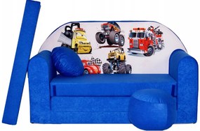 Canapea albastră pentru copii 98 x 170 cm Cars