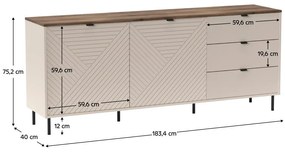 Comodă Explicaba (cashmir + stejar castello) . 1116326