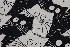Covorașe de baie negre/gri 2 buc. 60x100 cm White Cats – Foutastic