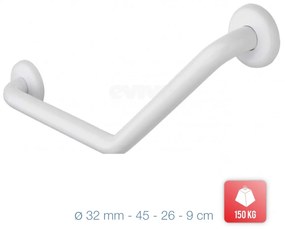 Bara de sustinere pentru baie 50cm, unghi 45 grade Metaform Safe Medium 105H11004, alb