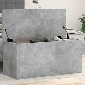 840663 vidaXL Cutie de depozitare, gri beton, 100x42x46 cm, lemn prelucrat