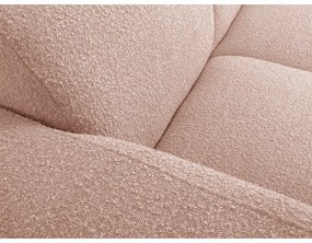 Colțar roz cu tapițerie din stofă bouclé (colț stânga) Molino – Micadoni Home