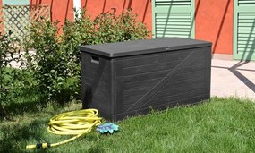 WOOD cutie de depozitare din plastic pentru grădină 420 L, g