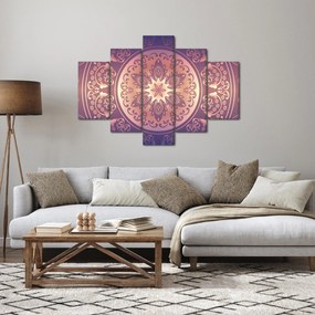 Tablou - Mandala pe gradient violet (150x105 cm)