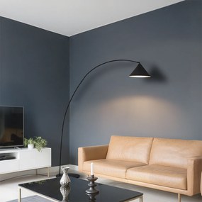 Lampă de podea retro neagră cu interior alb - Triangolo