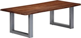 vidaXL Măsuță cafea, muchii naturale, 115x60x40 cm, lemn masiv acacia