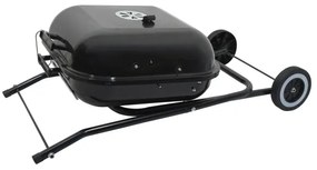 Grătar portabil cu cărbuni, negru